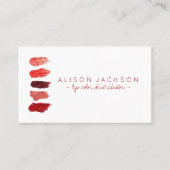 Ruby Red Lippenstift Swatte Lippenfarbenverteiler Visitenkarte (Vorderseite)