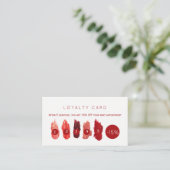 Ruby Red Lippenstift Swatte Schönheitssalon Loyali Treuekarte (Stehend Vorderseite)