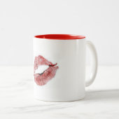 "RUBY RED LIPS" AUF KAFFEE-TASSE (GROSSES GIFT) ZWEIFARBIGE TASSE (VorderseiteRechts)