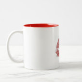 "RUBY RED LIPS" AUF KAFFEE-TASSE (GROSSES GIFT) ZWEIFARBIGE TASSE (Links)