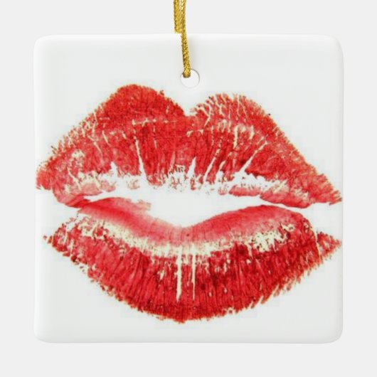 **RUBY RED LIPS KISS** KERAMIKORNAMENT (Vorderseite)