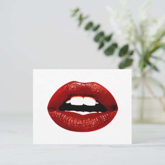 Ruby Red Lips Postkarte (Stehend Vorderseite)