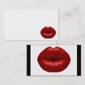 RUBY RED LIPSTICK MAKEUP SCHÖNHEIT FASHION SALON L VISITENKARTE (Vorne/Hinten)