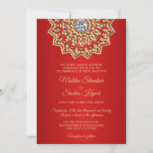 Ruby RED Mandala Gold Indian Wedding Einladungen (Vorderseite)