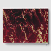 Ruby Red Marbled Watercolor BarefootBride™ Gästebuch (Rückseite)