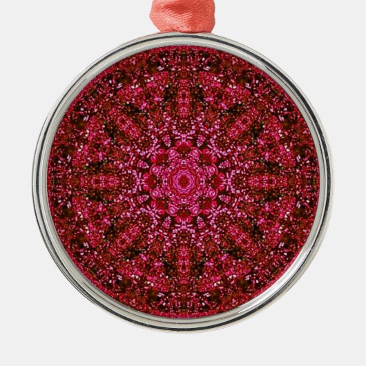 Ruby Red Metallic Ornament Aus Metall (Vorne)