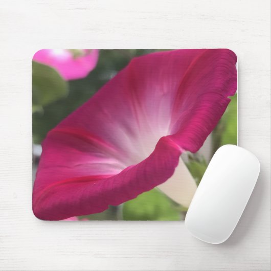 Ruby Red Morning Glory Close-up Mousepad (Mit Mouse)