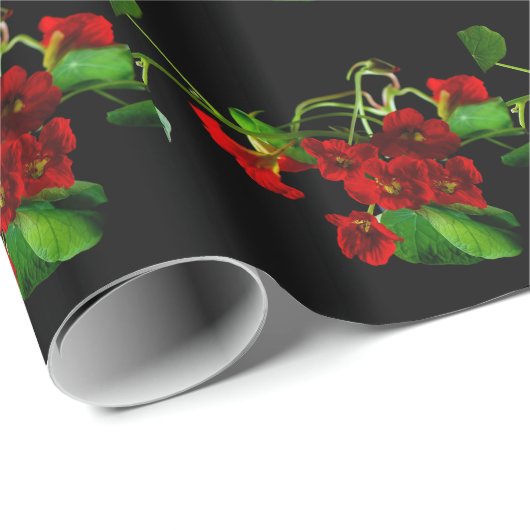 Ruby Red Nasturtium Geschenkpapier (Rolleneckpunkt)