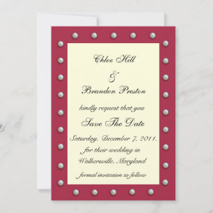 Ruby Red, Off White und Pearls Save the Date