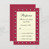 Ruby Red, Off White und Pearls UAWG RSVP Karte (Vorne/Hinten)