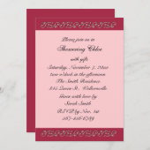 Ruby Red, Pink und Pearls Brautparty Einladung