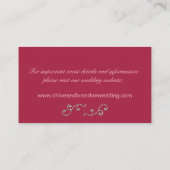 Ruby Red, Pink und Pearls Wedls Website Card Begleitkarte (Rückseite)