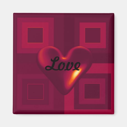 Ruby Red Puffy Heart Magnet (Vorne)