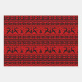 Ruby Red Reindeer Sweater Weihnachten Geschenkpapier Set (Vorderseite)