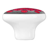 Ruby Red Rosette über Gray Stone Keramikknauf (Seitenansicht)