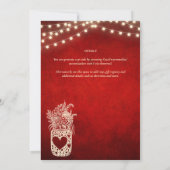 Ruby Red Rustic Mason Jar Wedding DIGITAL Print Einladung (Rückseite)
