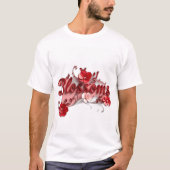 Ruby Red Script Blossoms T-Shirt (Vorderseite)