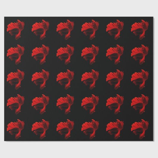 Ruby Red Siamese Fighting Fish Geschenkpapier (Flach)
