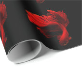 Ruby Red Siamese Fighting Fish Geschenkpapier (Rolleneckpunkt)