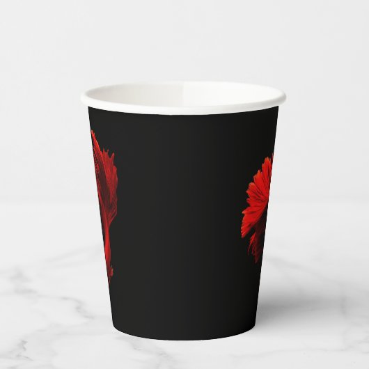 Ruby Red Siamese Fighting Fish Pappbecher (Links)