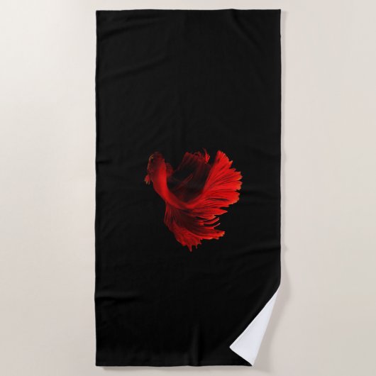Ruby Red Siamese Fighting Fish Strandtuch (Vorderseite)