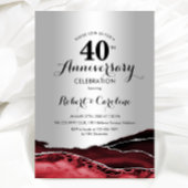 Ruby Red Silver 40 Jahre Einladung