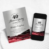 Ruby Red Silver 40. Jubiläum Einladung