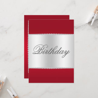 Ruby Red, Silver & Gems Geburtstag Einladung