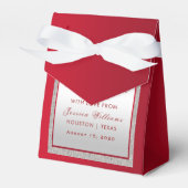 Ruby Red & Silver Glitzer Geburtstag Geschenkschachtel (Vorderseite)