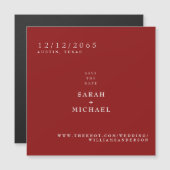 Ruby Red Simple Wedding Magnet Save the Date (Vorne/Hinten)