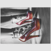 Ruby Red Slippers Monochromatisches Decoupage Papi Seidenpapier (Vorderseite)