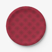 Ruby Red Snowflake Pattern Pappteller (Vorderseite)
