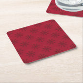 Ruby Red Snowflake Pattern Rechteckiger Pappuntersetzer (angewinkelt)