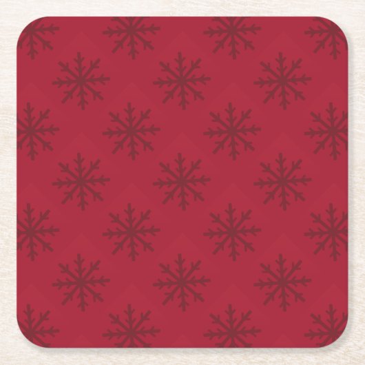 Ruby Red Snowflake Pattern Rechteckiger Pappuntersetzer (Vorderseite)