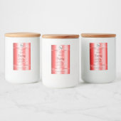 Ruby Red Soft Glitzer Product Labels Monogram Logo Lebensmitteletikett (Flaschen)