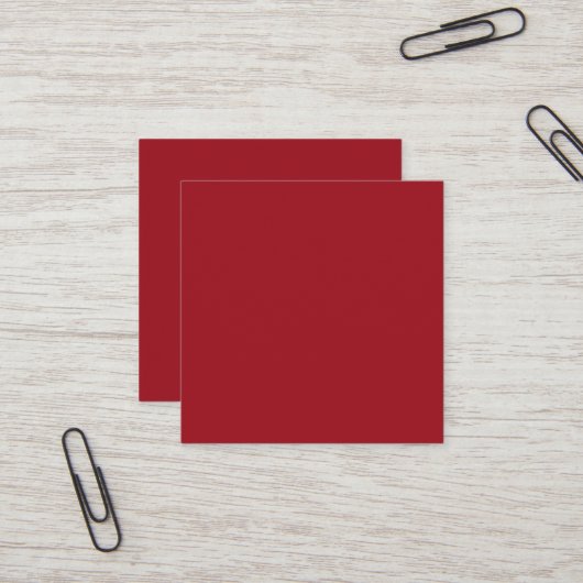 Ruby Red Square Business Card Quadratische Visitenkarte (Vorderseite/Rückseite Beispiel)