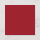 Ruby Red Square Business Card Quadratische Visitenkarte (Rückseite)