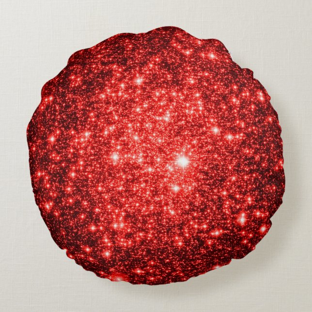 Ruby Red Stars Pillow Rundes Kissen (Rückseite)