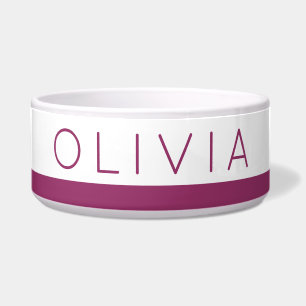 Ruby Red Strip Individuelle Name Food Water Napf