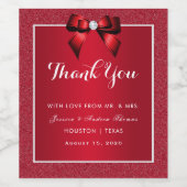 Ruby Red & Stylish Gem Gastgeschenk Hochzeit Weinetikett (Einzelnes Label)