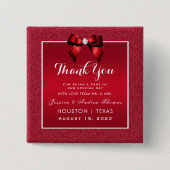 Ruby Red & Stylish Gem Wedding Button (Vorderseite)
