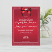 Ruby Red & Stylish Gem Wedding Einladung (Stehend Vorderseite)