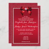 Ruby Red & Stylish Gem Wedding Einladung (Vorne/Hinten)