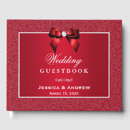 Ruby Red & Stylish Gem Wedding Gästebuch