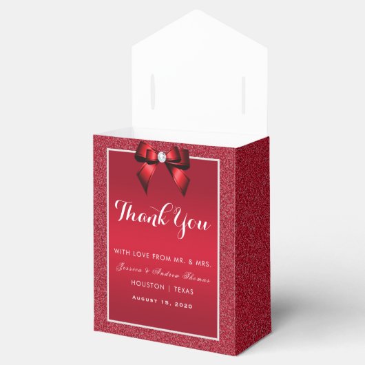 Ruby Red & Stylish Gem Wedding Geschenkschachtel (Geöffnet)