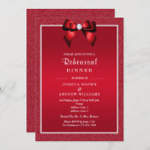 Ruby Red & Stylish Gem Wedding Probe Dinner Einladung (Vorne/Hinten)