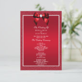 Ruby Red & Stylish Gem Wedding Program (Stehend Vorderseite)