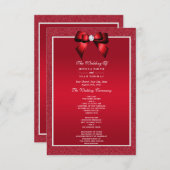 Ruby Red & Stylish Gem Wedding Program (Vorne/Hinten)