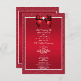 Ruby Red & Stylish Gem Wedding Program