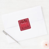 Ruby Red & Stylish Gem Wedding Quadratischer Aufkleber (Umschlag)